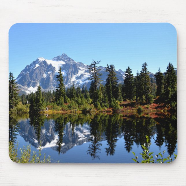 Mount Shuksan på en solig dag Musmatta (Framsidan)