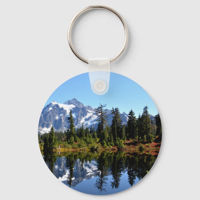 Mount Shuksan på en solig dag Nyckelring (Framsida)