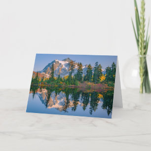 Mount Shuksan speglas i Reflection Lake Kort