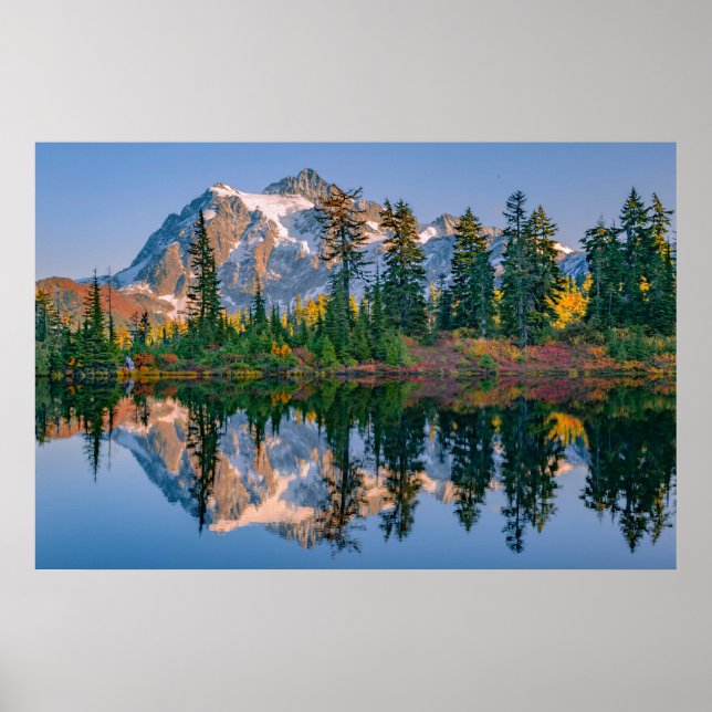 Mount Shuksan speglas i Reflection Lake Poster (Framsidan)