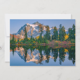 Mount Shuksan speglas i Reflection Lake Tack Kort