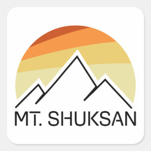 Mount Shuksan Washington Retro Fyrkantigt Klistermärke