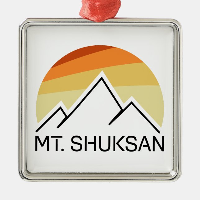 Mount Shuksan Washington Retro Julgransprydnad Metall (Framsidan)
