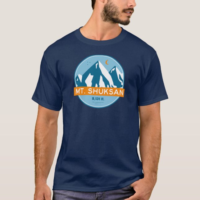 Mount Shuksan Washington Stars Måne T Shirt (Framsida)