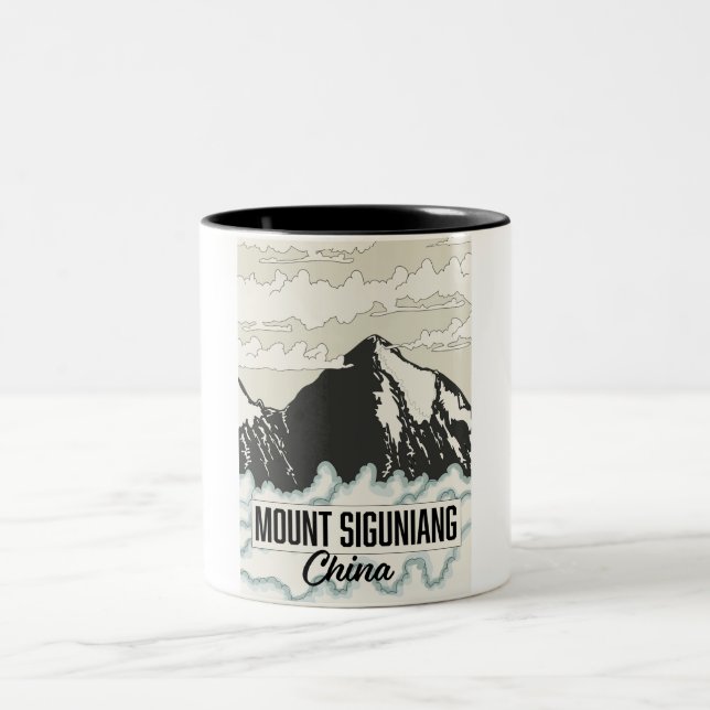 Mount Siguniang Kina Två-Tonad Mugg (Center)