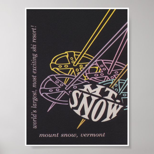 Mount Snö Vermont Retro Ski Travel Poster (Framsidan)
