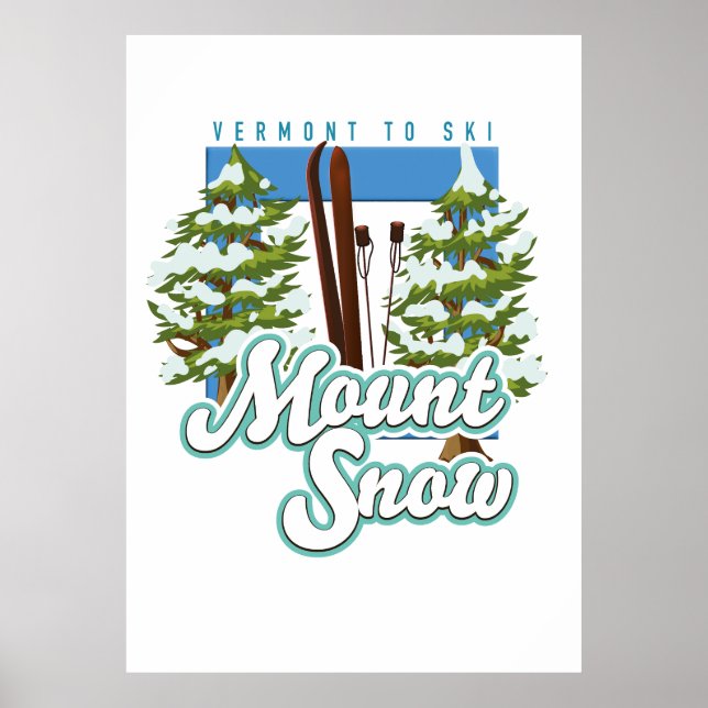 Mount Snow Vermont skid logotyp. Poster (Framsidan)