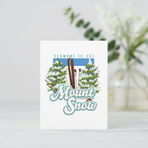 Mount Snow Vermont skid logotyp. Vykort
