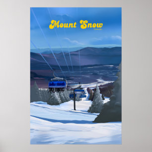 Mount Snow Vermont Skidort Reseskylt Poster