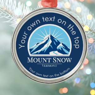 Mount Snow Vermont skidrottningsmedalj Julgransprydnad Metall