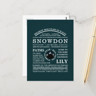 Mount Snowdon, information om bergsplockning Vykort