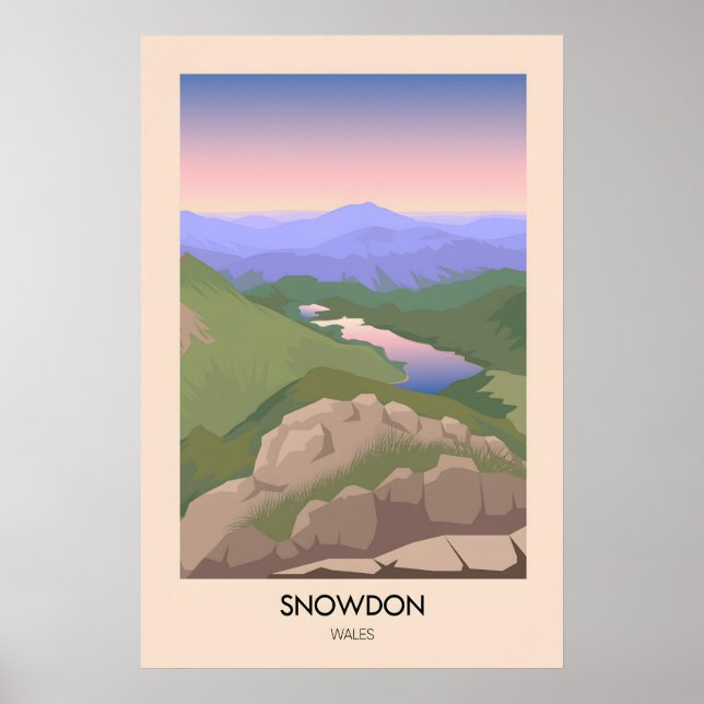 Mount Snowdon Modern Resemålning Poster (Framsidan)