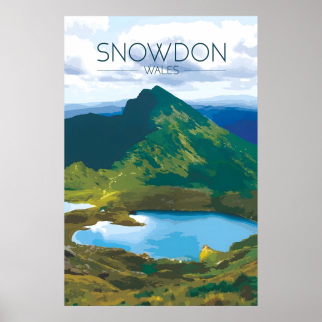 Mount Snowdon Wales Resemålning Poster (Framsidan)