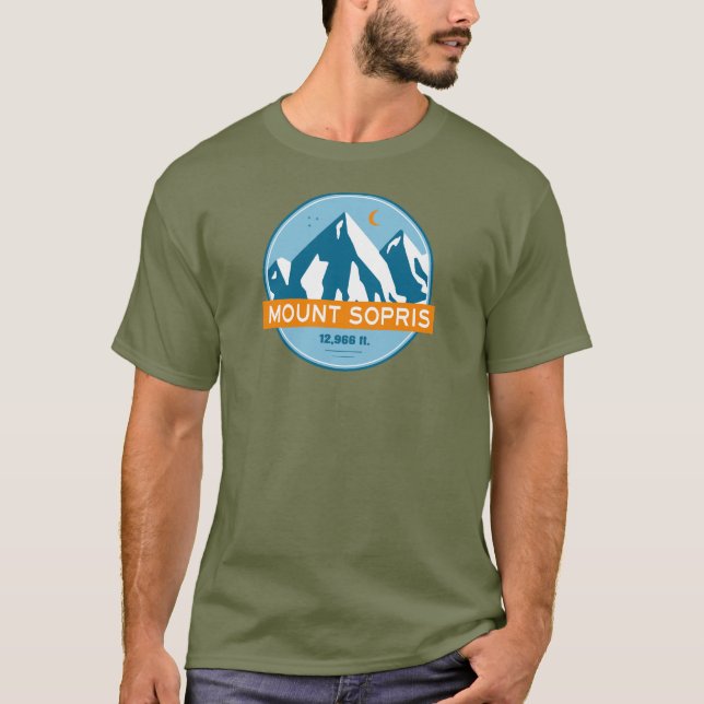 Mount Sopris Colorado Stars Måne T Shirt (Framsida)