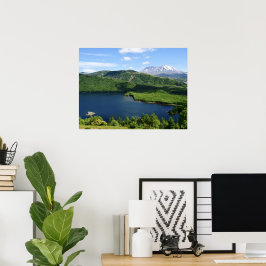 Mount St Helens Coldwater Lake Naturskön landskap Poster