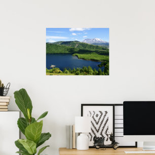 Mount St Helens Coldwater Lake Naturskön landskap Poster