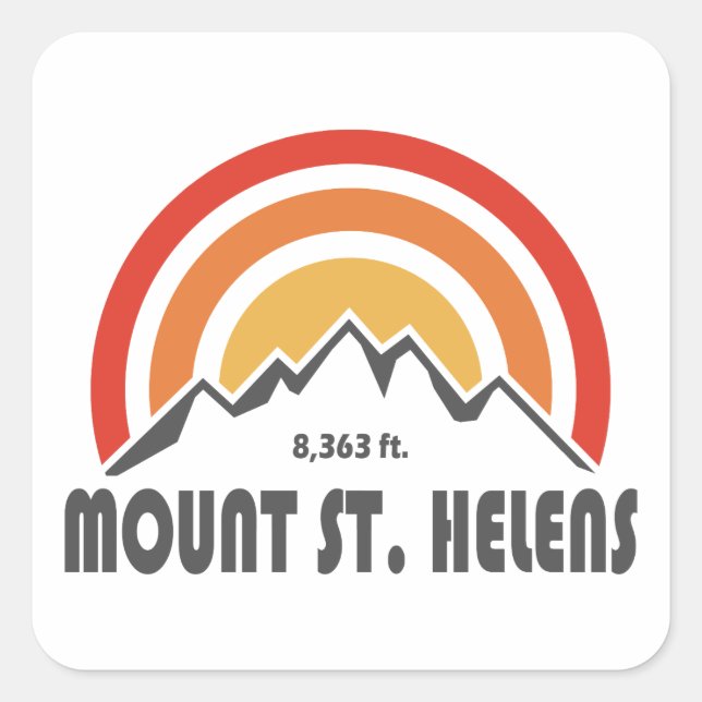 Mount St. Helens Fyrkantigt Klistermärke (Framsida)