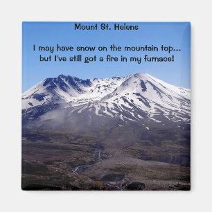 Mount St. Helens Magnet med bildtext