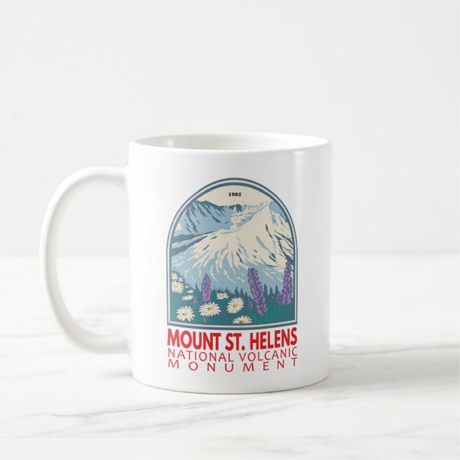 Mount St Helens National Volcanic Monument Retro Kaffemugg (Vänster)