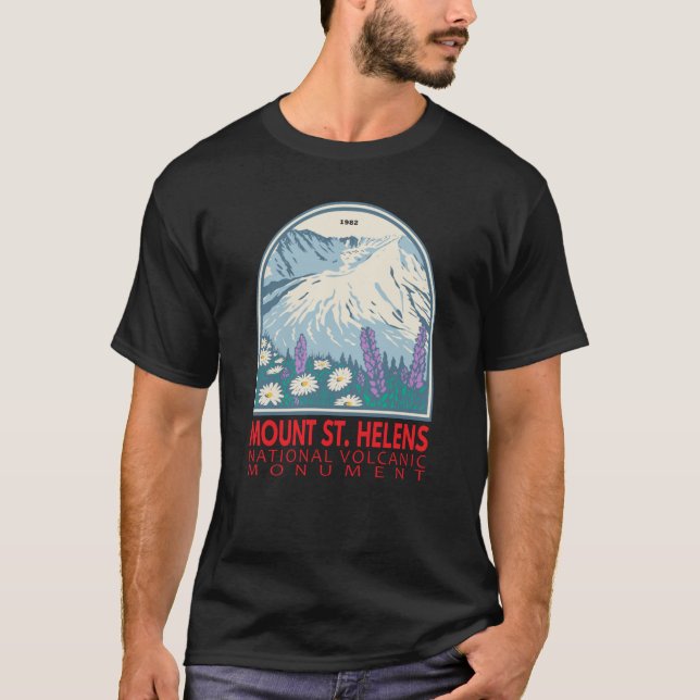 Mount St Helens National Volcanic Monument Retro T Shirt (Framsida)
