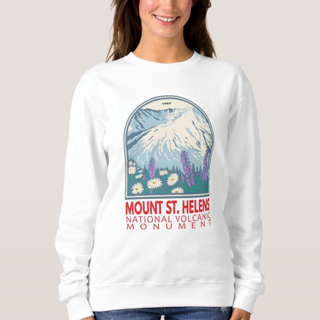 Mount St Helens National Volcanic Monument Retro T Shirt (Framsida)