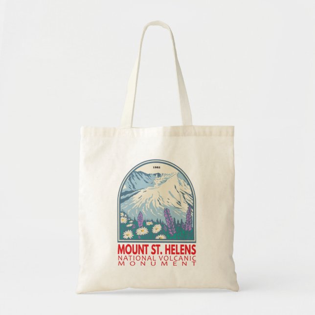 Mount St Helens National Volcanic Monument Retro Tygkasse (Framsidan)
