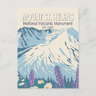 Mount St Helens National Volcanic Monument Retro Vykort