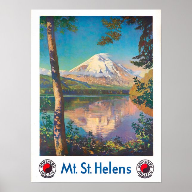 Mount St. Helens vintage resor poster (Framsidan)