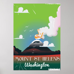 Mount St. Helens vintage resor poster. Poster