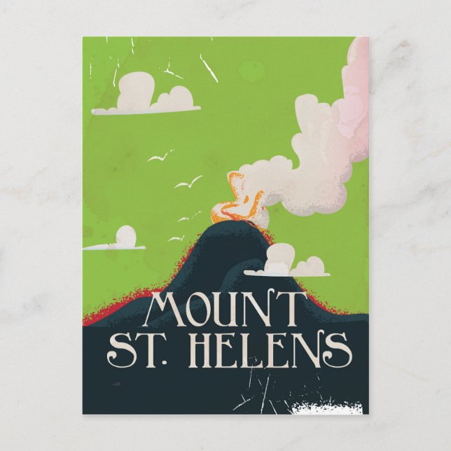 Mount St. Helen's Volcano Travel Poster Vykort (Framsida)