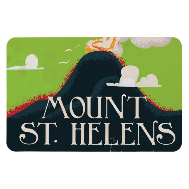Mount St. Helen's Vulkan Resa Affisch Magnet (Horisontell)