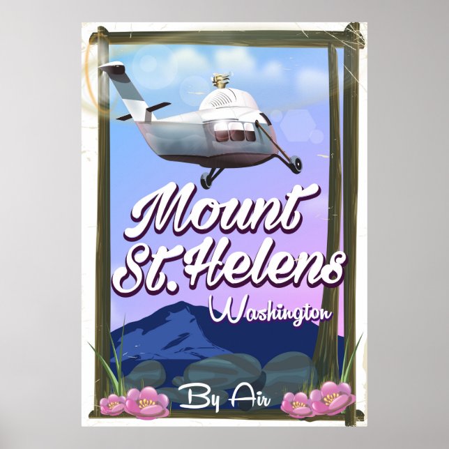 Mount St. Helens Washington Reseposter Poster (Framsidan)