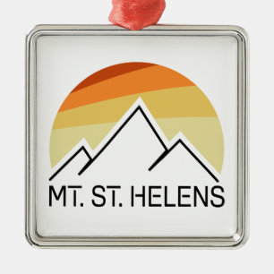 Mount St. Helens Washington Retro Julgransprydnad Metall