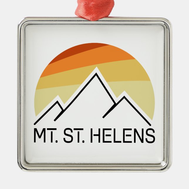 Mount St. Helens Washington Retro Julgransprydnad Metall (Framsidan)
