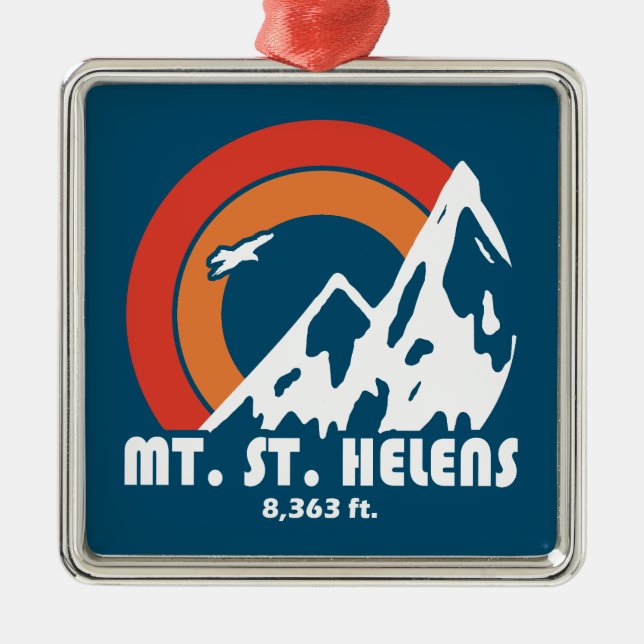 Mount St. Helens Washington Sun Eagle Julgransprydnad Metall (Framsidan)