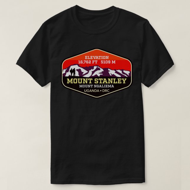 Mount Stanley Mt Ngaliema Uganda Dem Republiken C T Shirt (Design framsida)