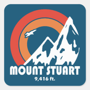 Mount Stuart Washington Sol Eagle Fyrkantigt Klistermärke