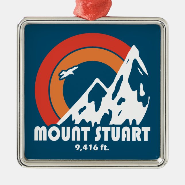 Mount Stuart Washington Sun Eagle Julgransprydnad Metall (Framsidan)