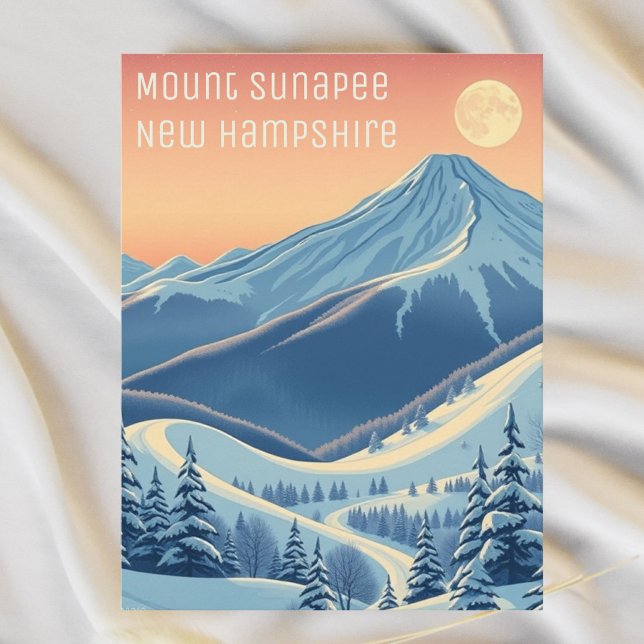 Mount Sunapee New Hampshire skidestination vykort (Skapare uppladdad)