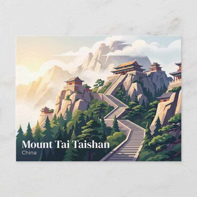 Mount Tai Taishan Kina Vykort (Framsida)