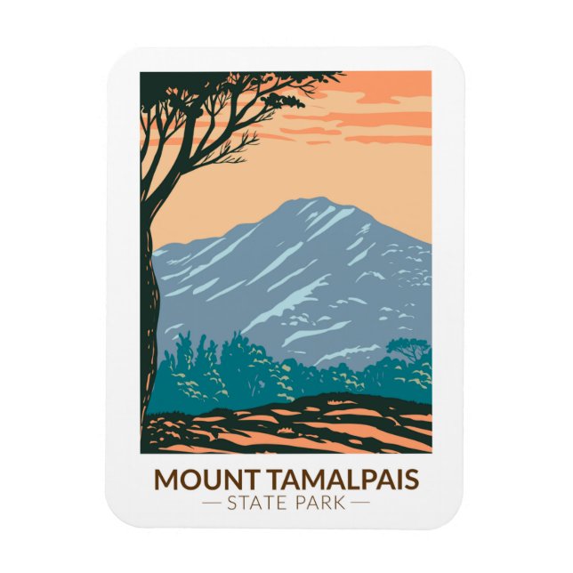 Mount Tamalpais State Park California Vintage Magnet (Vertikal)