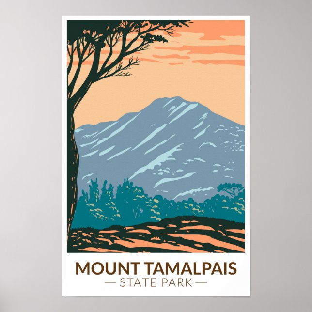 Mount Tamalpais State Park California Vintage Poster (Framsidan)