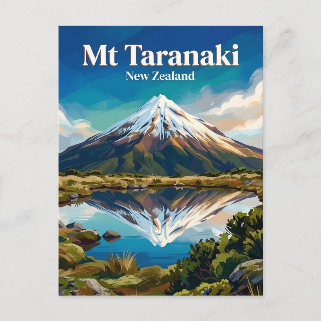 Mount Taranaki Nya Zeeland Vykort (Framsida)