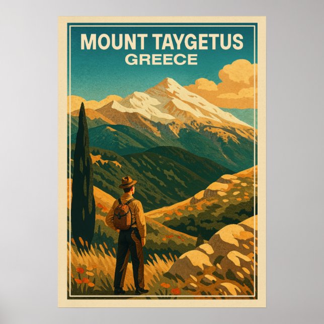 Mount Taygetus Grekland V03 Poster (Framsidan)