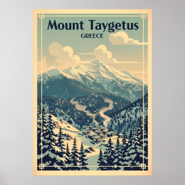 Mount Taygetus Grekland V05 Poster (Framsidan)