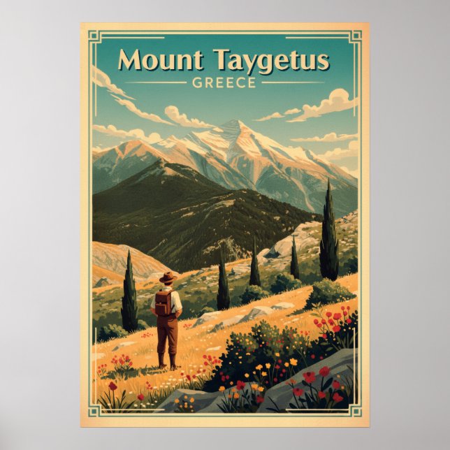 Mount Taygetus Grekland V06 Poster (Framsidan)
