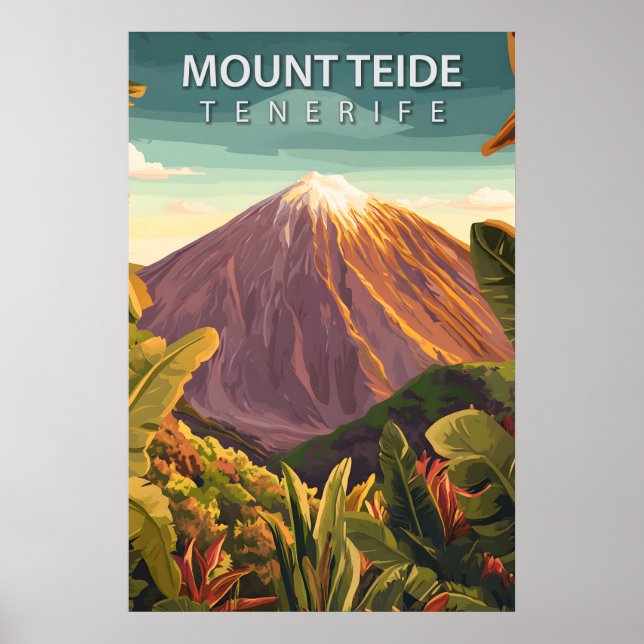 Mount Teide Tenerife vulkanisk topp Resa Poster (Framsidan)