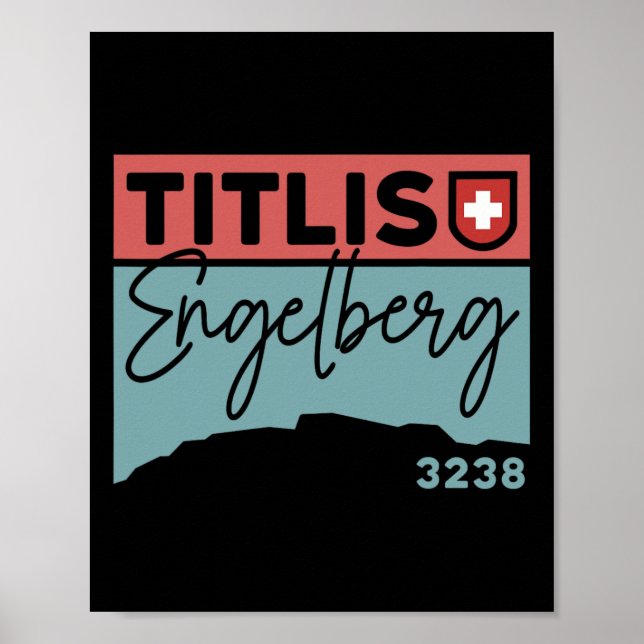 Mount Titlis Engelberg Schweiz Vandring Vandra Ski Poster (Framsidan)