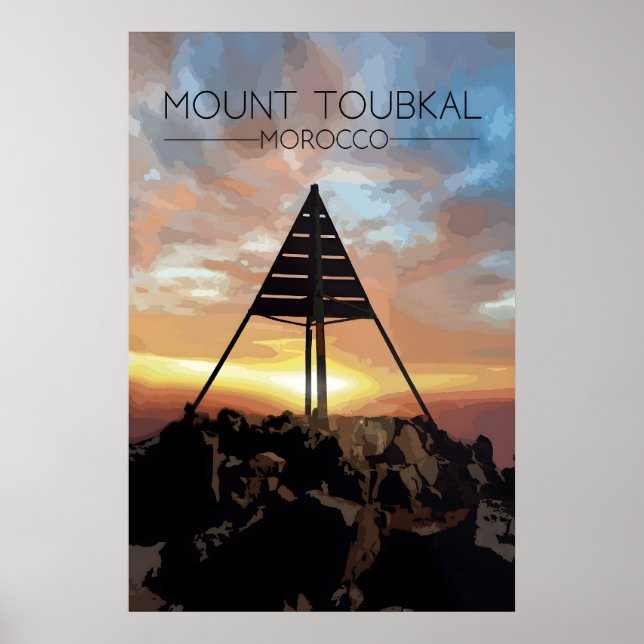 Mount Toubkal Marocko Resaaffisch Poster (Framsidan)