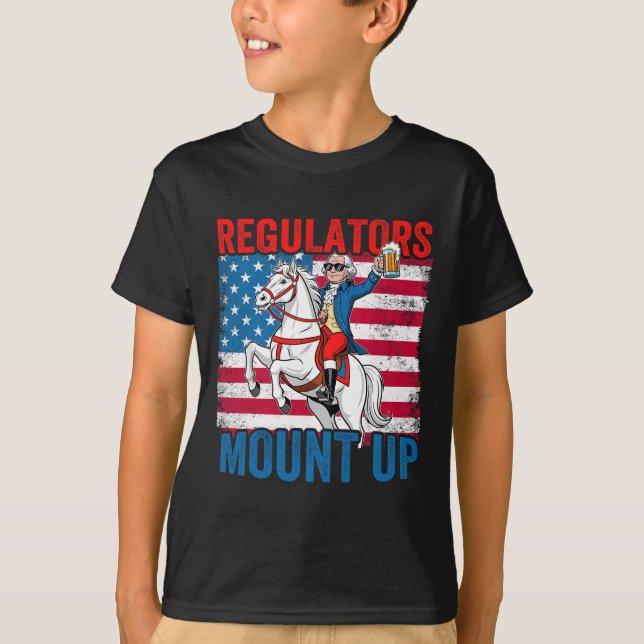 Mount Up Regulators 4 juli självständighetsdag USA T Shirt (Framsida)